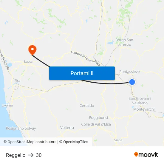 Reggello to 30 map