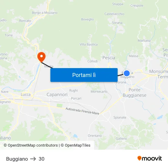 Buggiano to 30 map