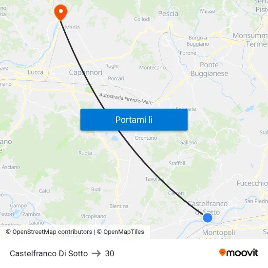 Castelfranco Di Sotto to 30 map