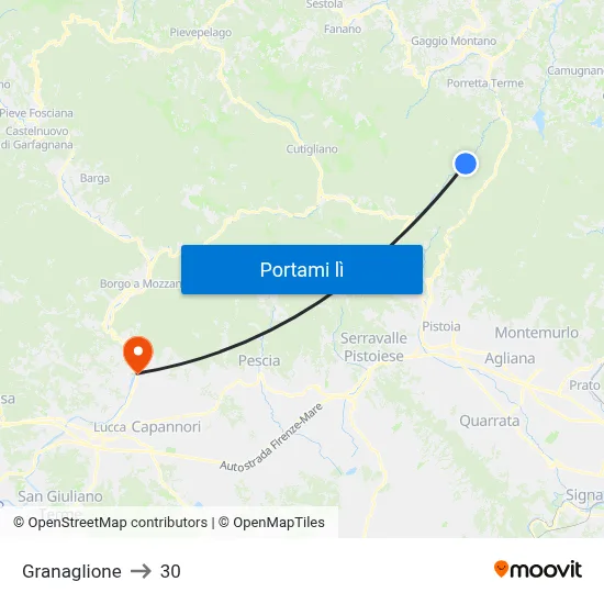Granaglione to 30 map