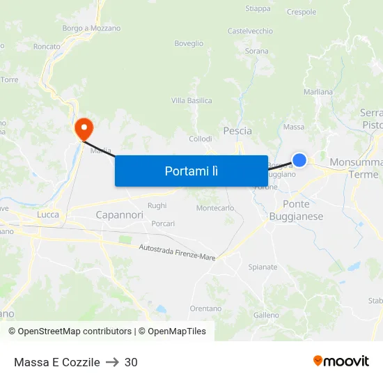 Massa E Cozzile to 30 map