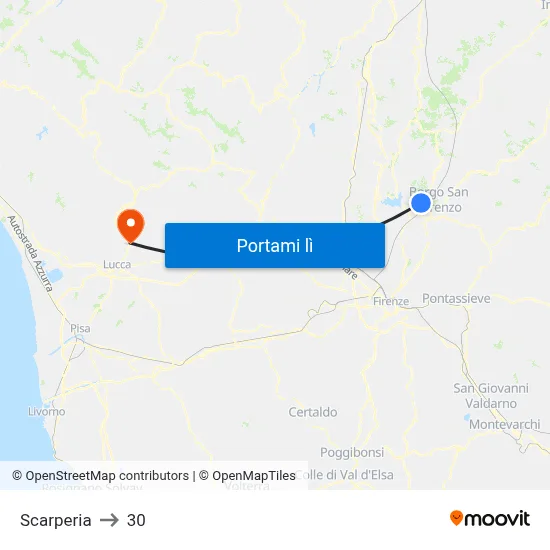 Scarperia to 30 map