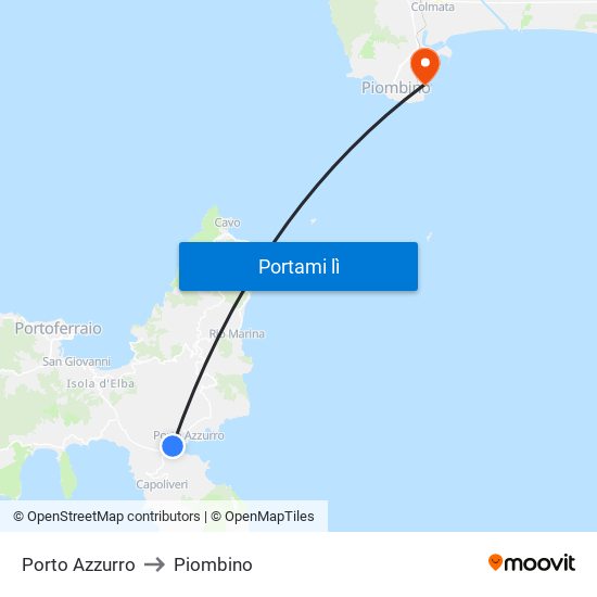 Porto Azzurro to Piombino map