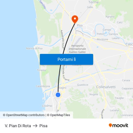 V. Pian Di Rota to Pisa map