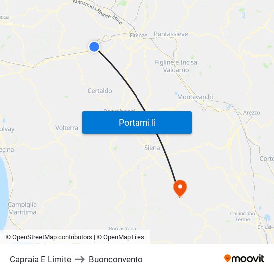Capraia E Limite to Buonconvento map