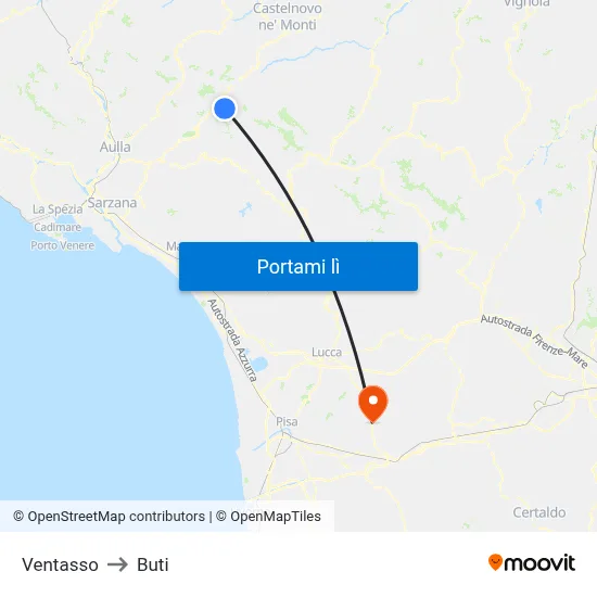 Ventasso to Buti map