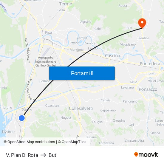 V. Pian Di Rota to Buti map