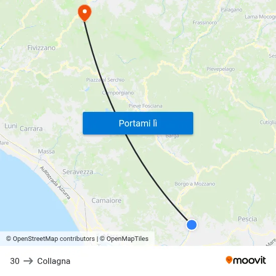 30 to Collagna map