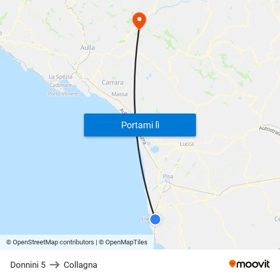Donnini 5 to Collagna map