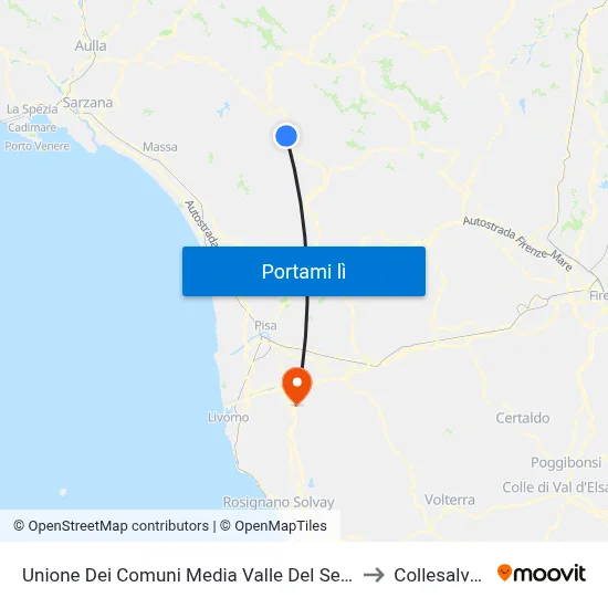 Unione Dei Comuni Media Valle Del Serchio to Collesalvetti map