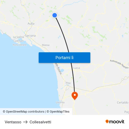 Ventasso to Collesalvetti map
