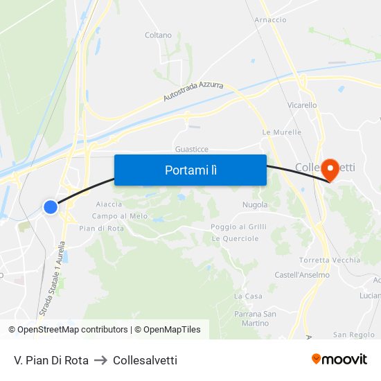 V. Pian Di Rota to Collesalvetti map