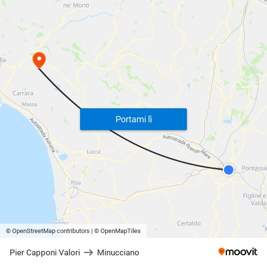 Pier Capponi Valori to Minucciano map