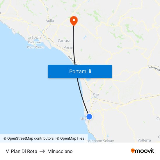 V. Pian Di Rota to Minucciano map