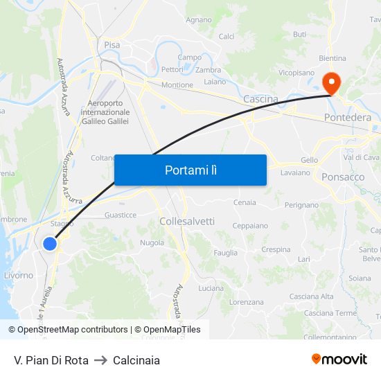 V. Pian Di Rota to Calcinaia map