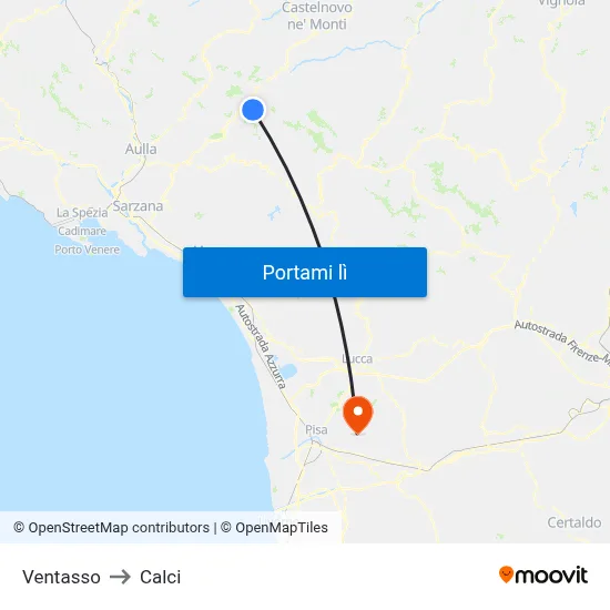 Ventasso to Calci map