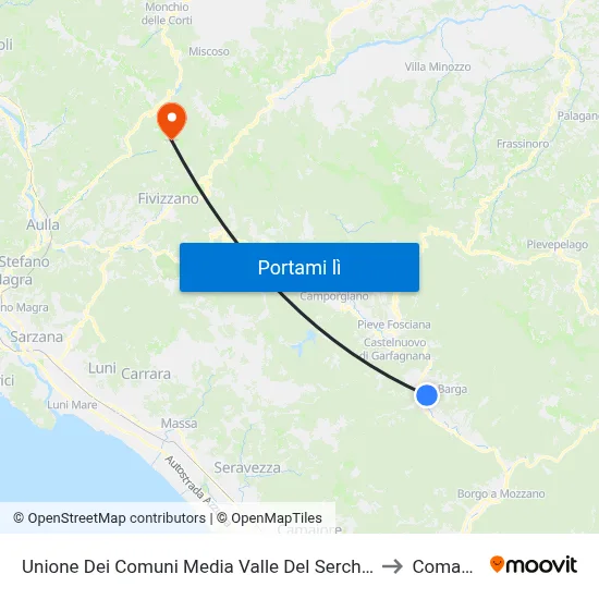 Unione Dei Comuni Media Valle Del Serchio to Comano map