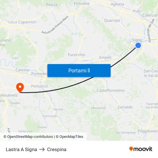 Lastra A Signa to Crespina map