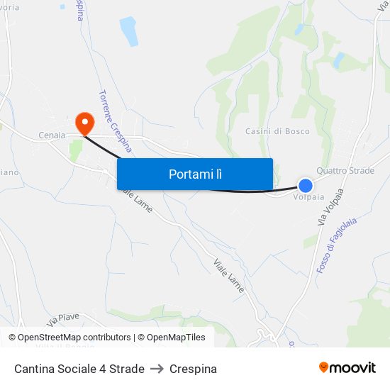 Cantina Sociale 4 Strade to Crespina map