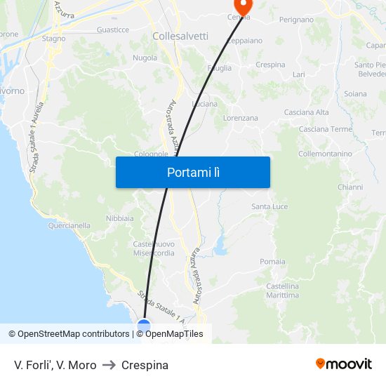 V. Forli',  V. Moro to Crespina map