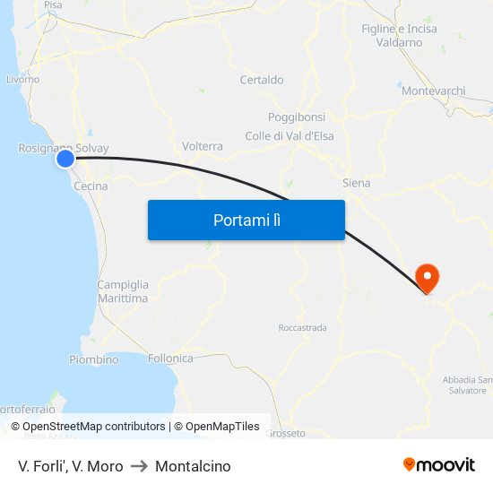 V. Forli',  V. Moro to Montalcino map