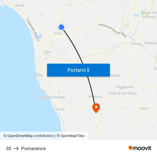 30 to Pomarance map