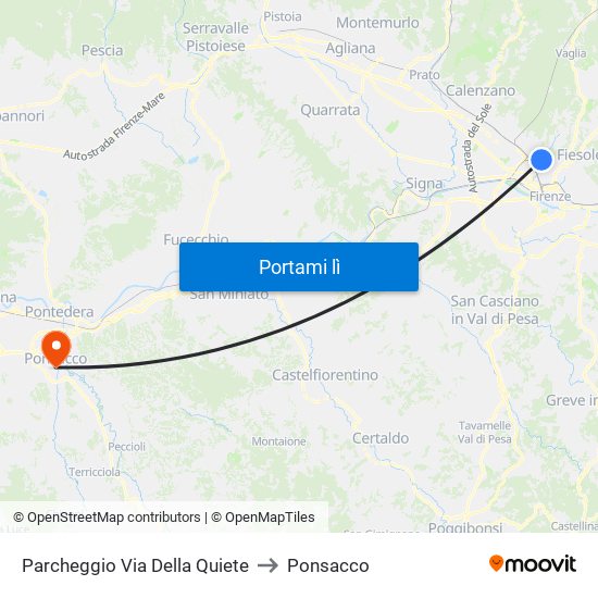Parcheggio Via Della Quiete to Ponsacco map
