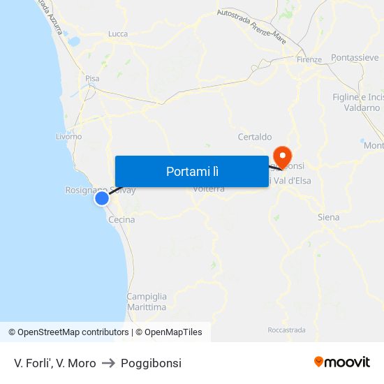 V. Forli',  V. Moro to Poggibonsi map