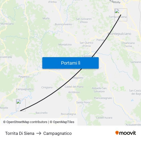 Torrita Di Siena to Campagnatico map