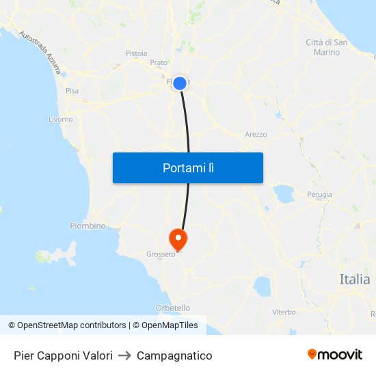 Pier Capponi Valori to Campagnatico map