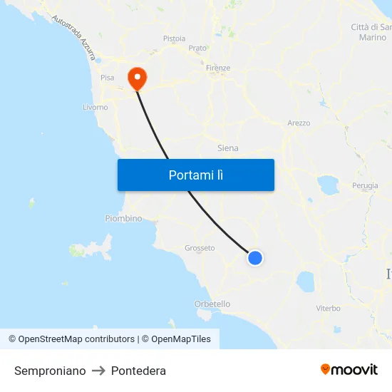 Semproniano to Pontedera map