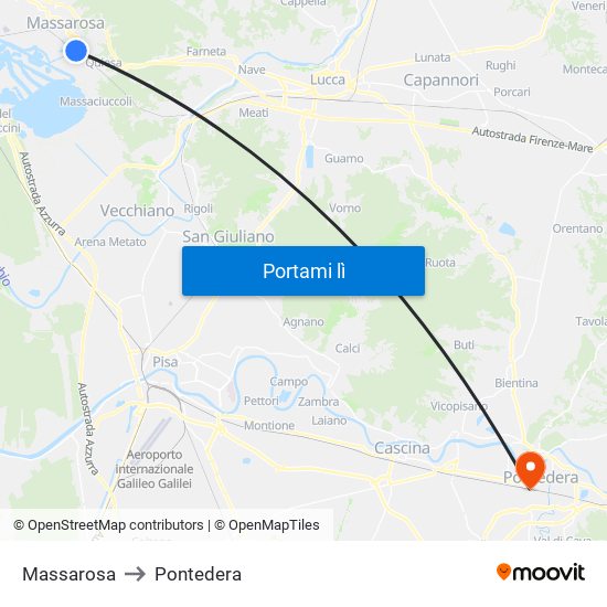 Massarosa to Pontedera map