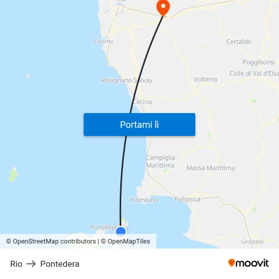 Rio to Pontedera map