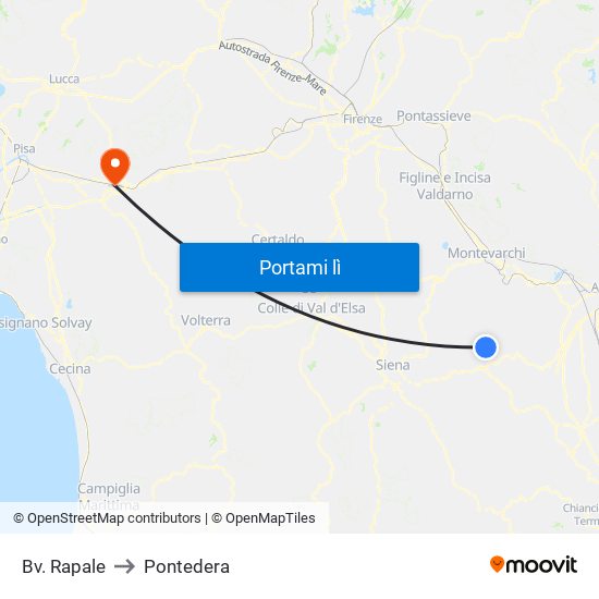 Bv. Rapale to Pontedera map
