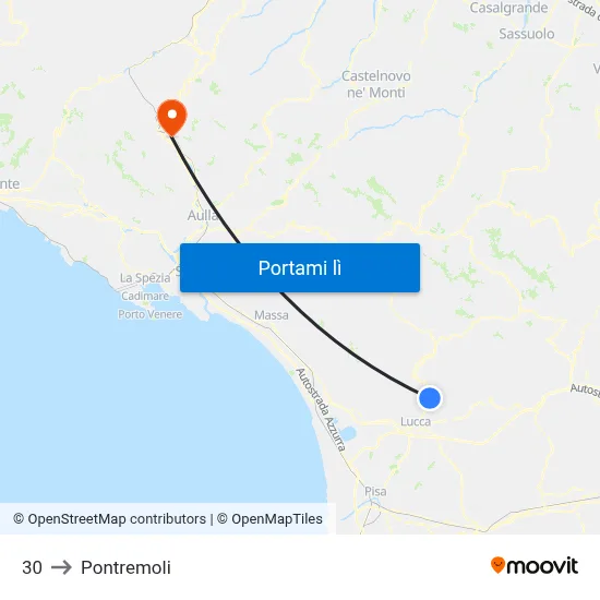 30 to Pontremoli map