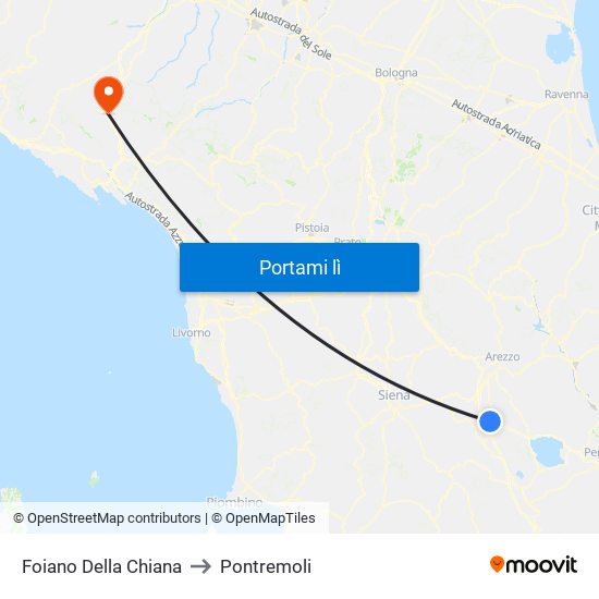 Foiano Della Chiana to Pontremoli map