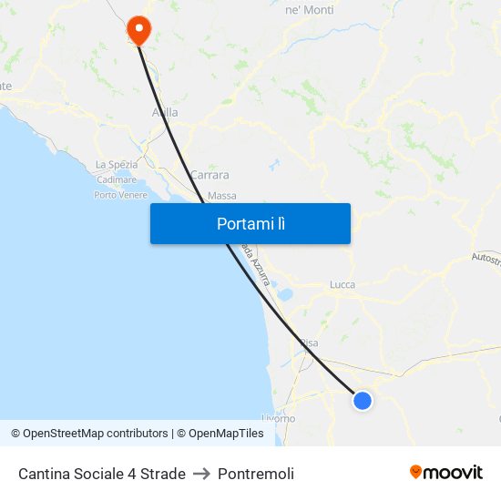 Cantina Sociale 4 Strade to Pontremoli map