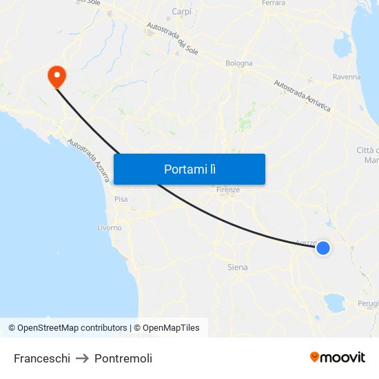 Franceschi to Pontremoli map