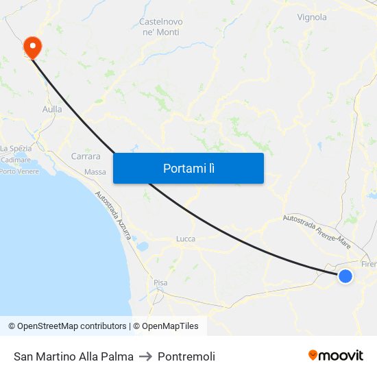 San Martino Alla Palma to Pontremoli map