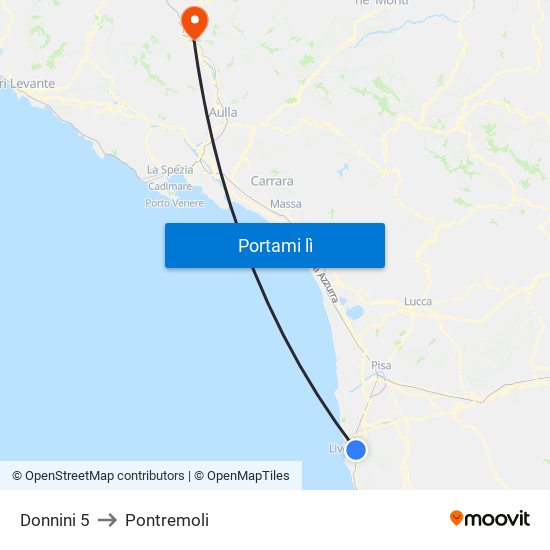 Donnini 5 to Pontremoli map