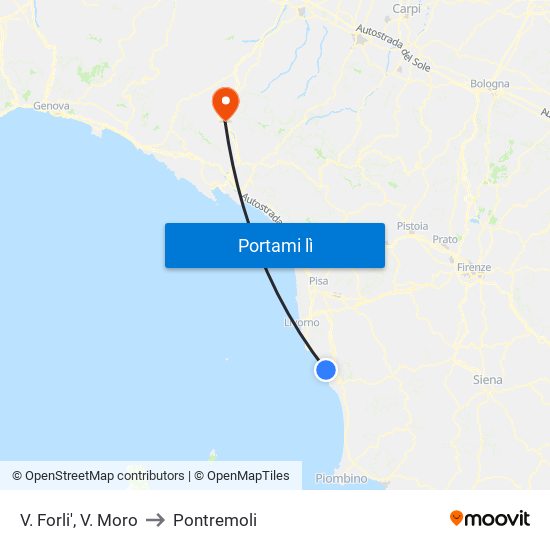 V. Forli',  V. Moro to Pontremoli map