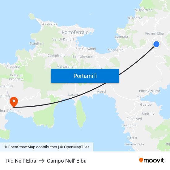 Rio Nell' Elba to Campo Nell' Elba map