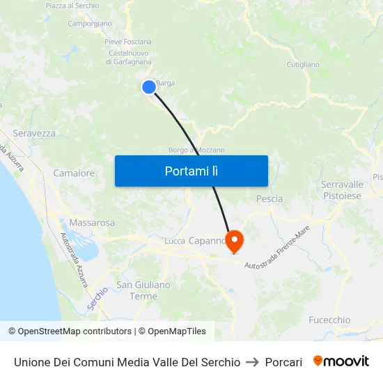 Unione Dei Comuni Media Valle Del Serchio to Porcari map