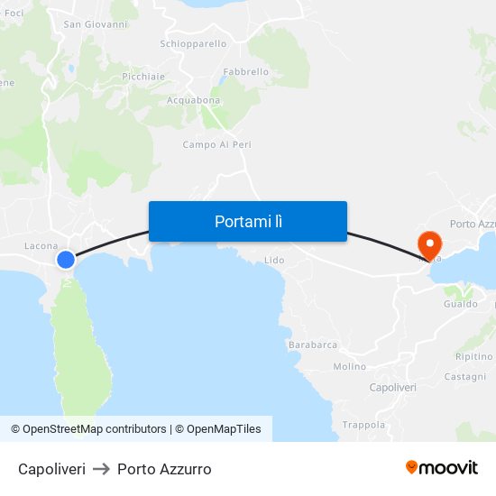 Capoliveri to Porto Azzurro map
