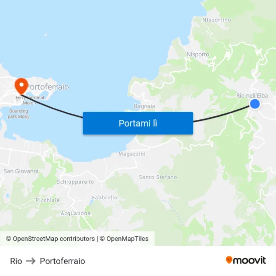 Rio to Portoferraio map