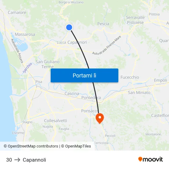 30 to Capannoli map