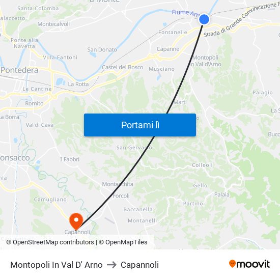 Montopoli In Val D' Arno to Capannoli map