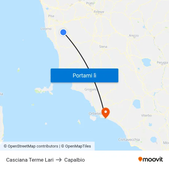 Casciana Terme Lari to Capalbio map