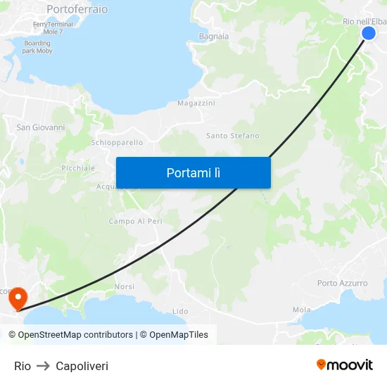Rio to Capoliveri map