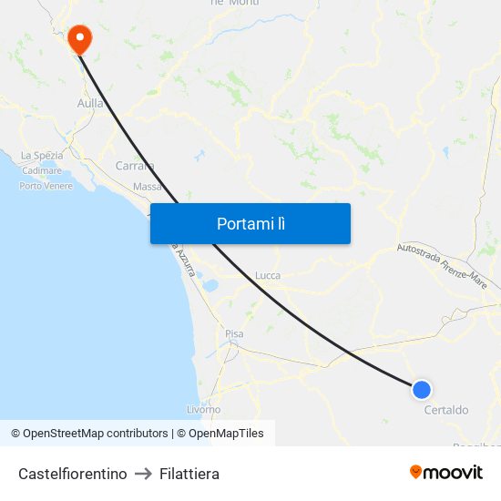 Castelfiorentino to Filattiera map